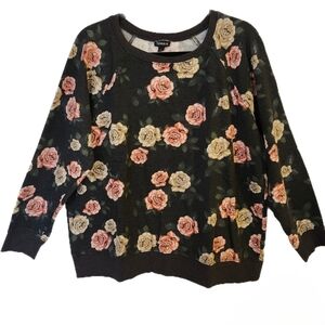Torrid Floral Crewneck Sweatshirt Style Knit Top